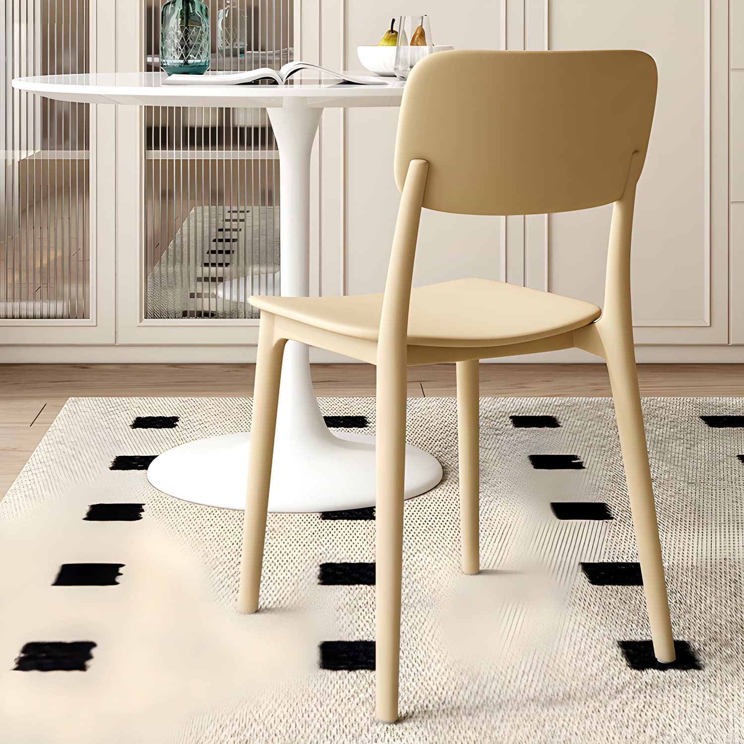 Stackable Scandinavian Style Side Chair with Low Back in Plastic & Acrylic - Armless - image 15