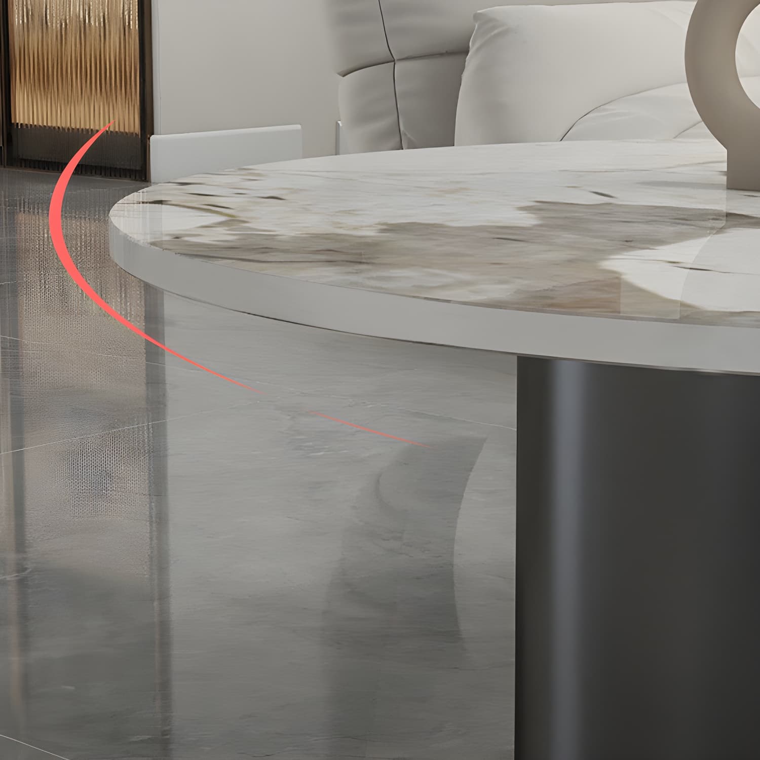 Pedestal Cocktail Table Contemporary Slate Top Coffee or End Table - image 9