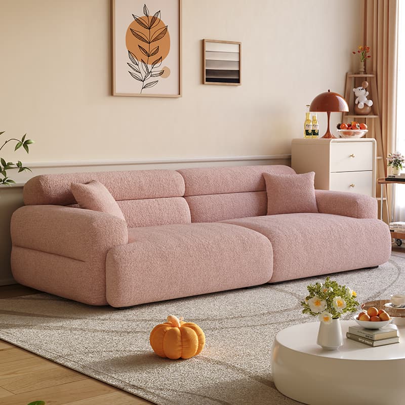 Modish Solid Color Stain Resistant Standard Sofa in Black/Light Gray/Coffee with 2 Pillows, Available in 4-seater/5 Person/3-seater - image 9