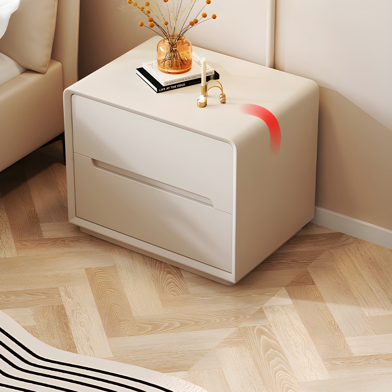 Modern Wood Drawer Nightstand for Small Spaces with 2 Drawers in Narrow Design - image 18