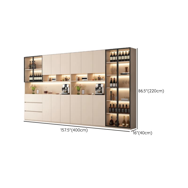 Off-White Contemporary Wood Buffet Sideboard with Cabinets and Shelves - image 33