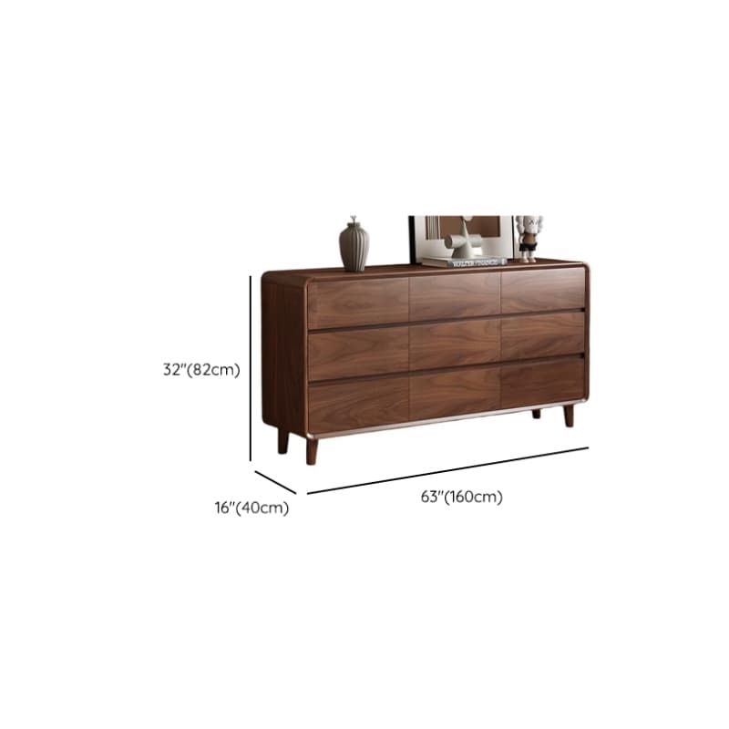 Cocoa Simplistic Bleached Wood Double Dresser/Lingerie Chest with 6/9/5 Drawers, Horizontal/Vertical Orientation - image 14
