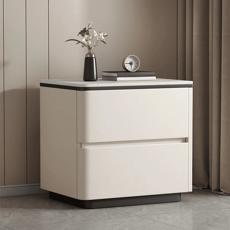 Organic Modern Nightstand With Drawer Organization, 2 Drawers, and Stone Countertop - image 9