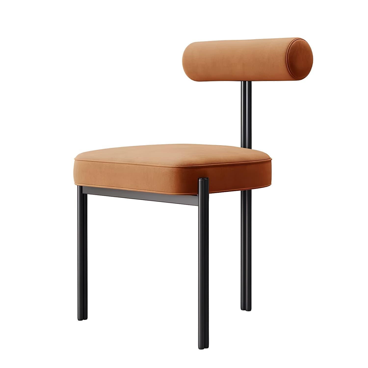 Glam Style Upholstered Dining Chair Open Back Dining Side Chair for Indoor - image 4