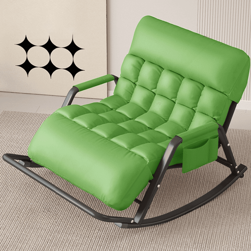 Black/Grey/Cerulean Simple Upholstered Rocking Seat for 2 with Padded Track Arm - image 5