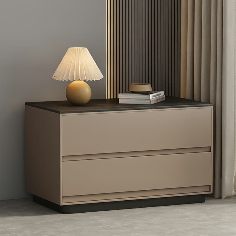 Modern Two-Drawer Wood Nightstand - Small Size - No Distressing - 40cm Width - image 5