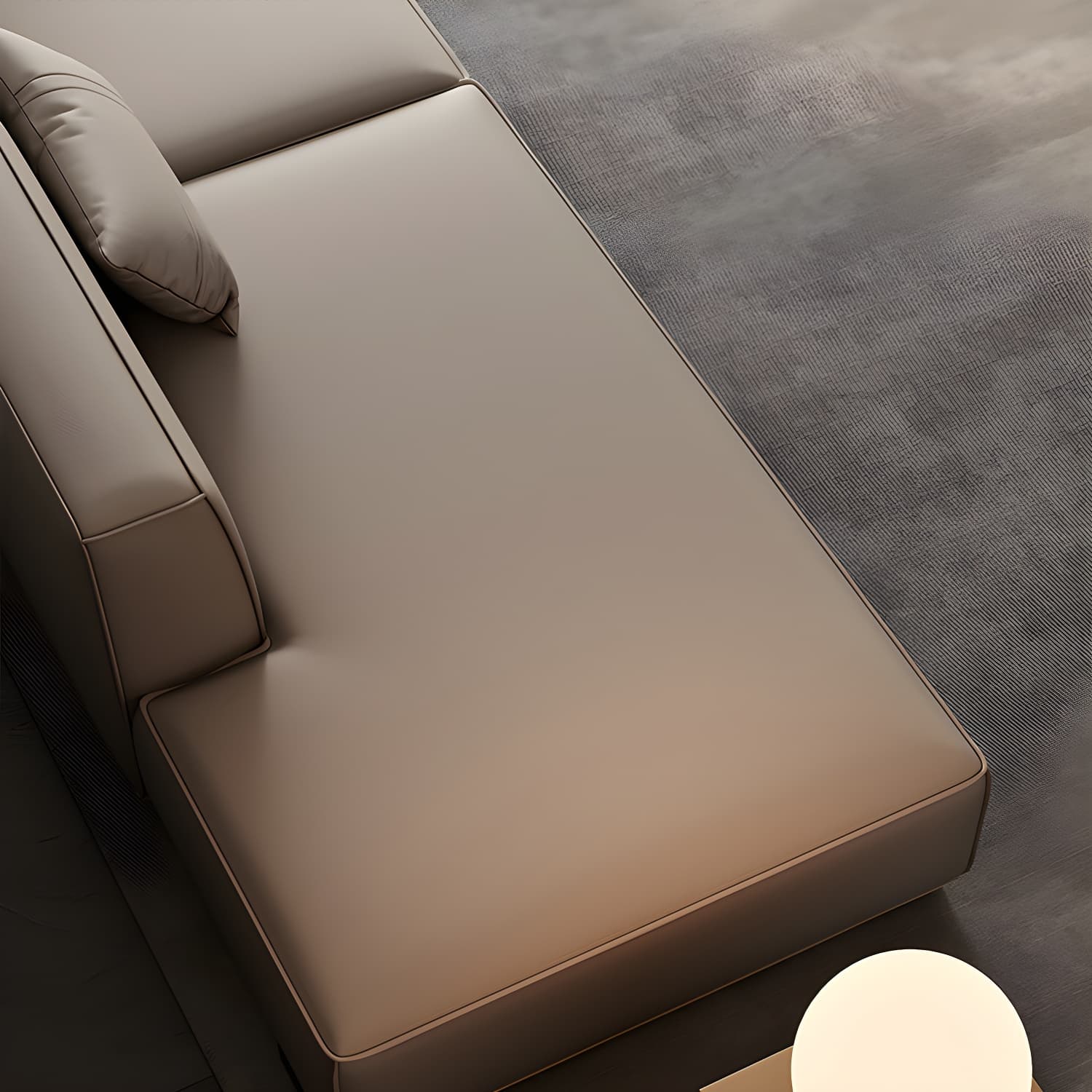 Modern Gray Faux Leather Sofa Chaise with Square Arms and Pine Wood Legs - image 6