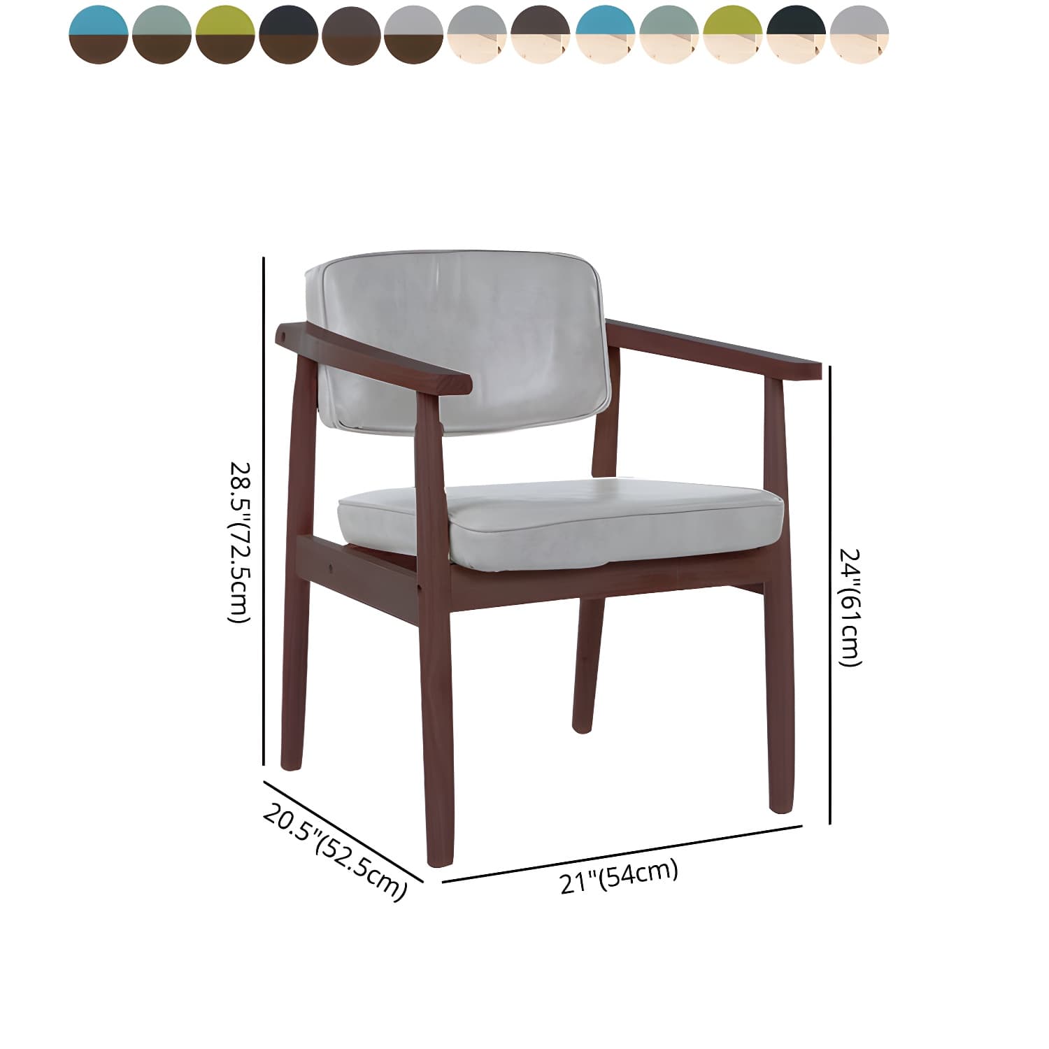 Modern Wood Dining Arm Chair Open Back Single Dining Side Chair for Home Use - image 19