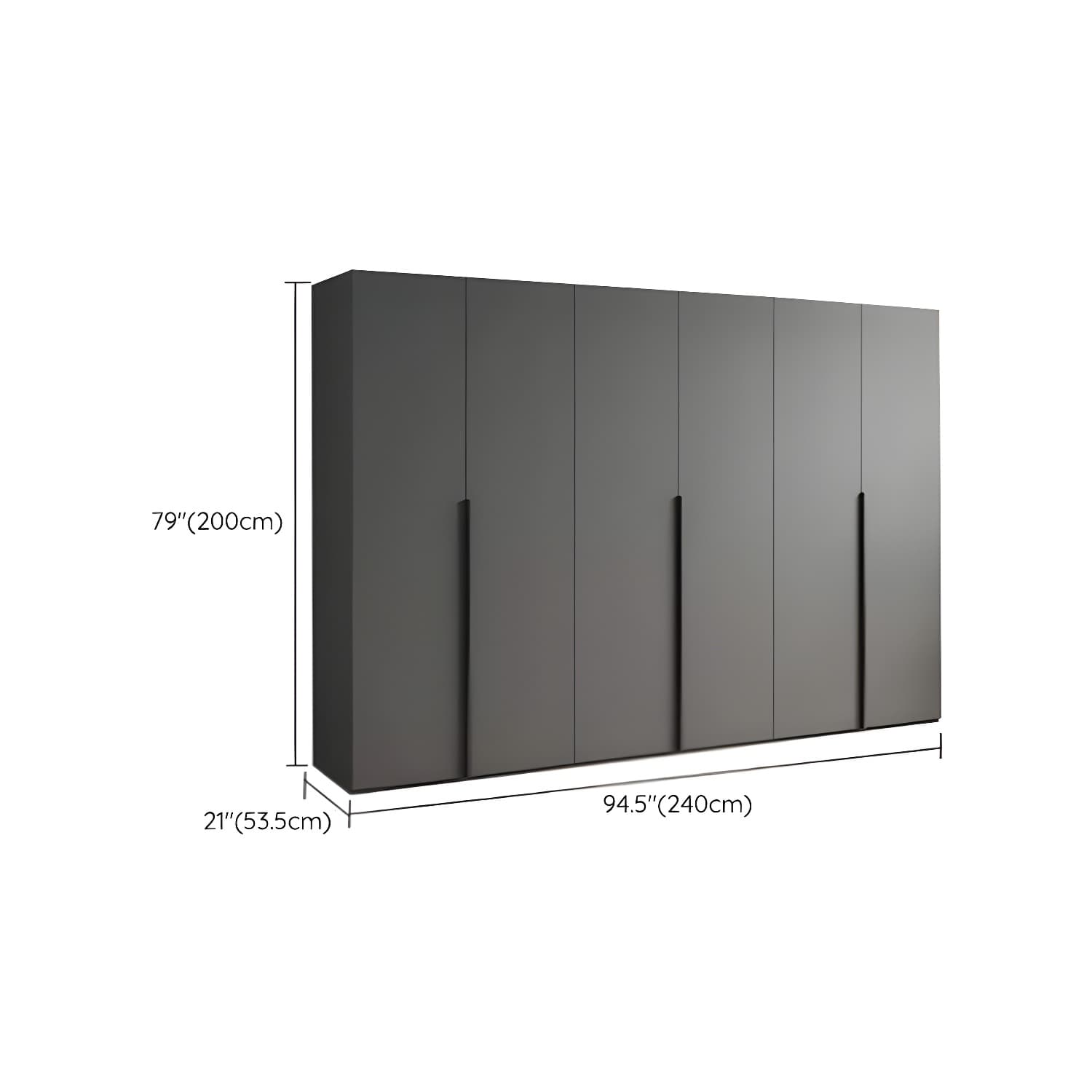 Modern Grey Wood Wardrobe Armoire with Drawers & Shelves for Ample Storage - image 29