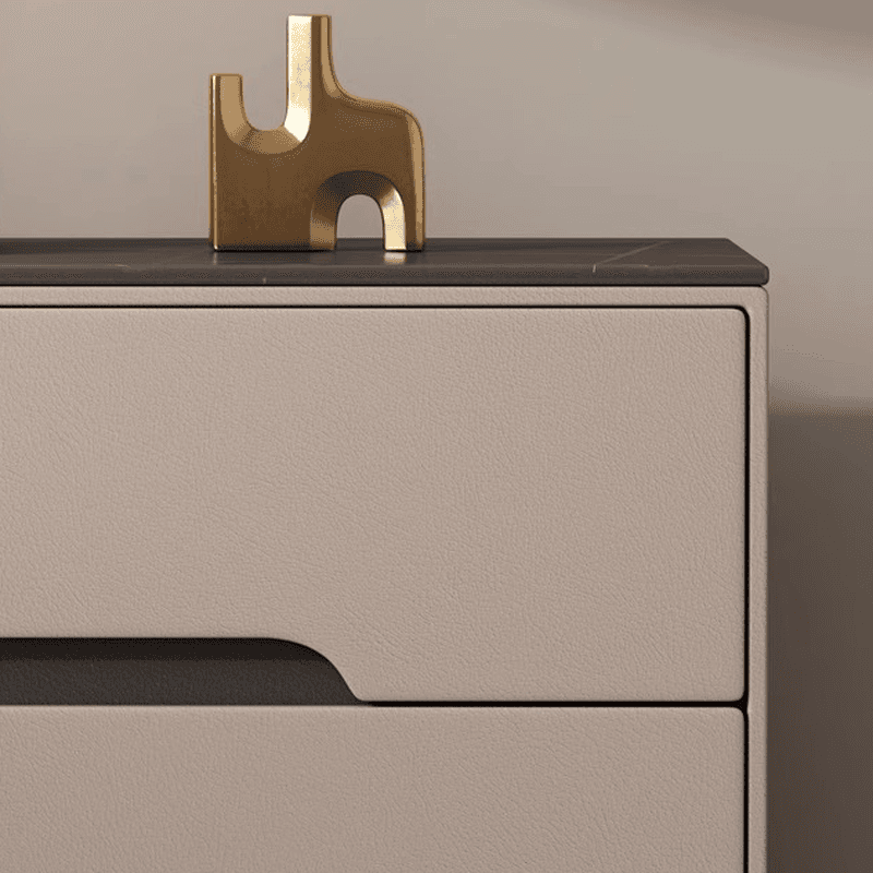 Minimalist Bedside Cabinet Nightstand with 2 Drawers and Stone Countertop - image 12