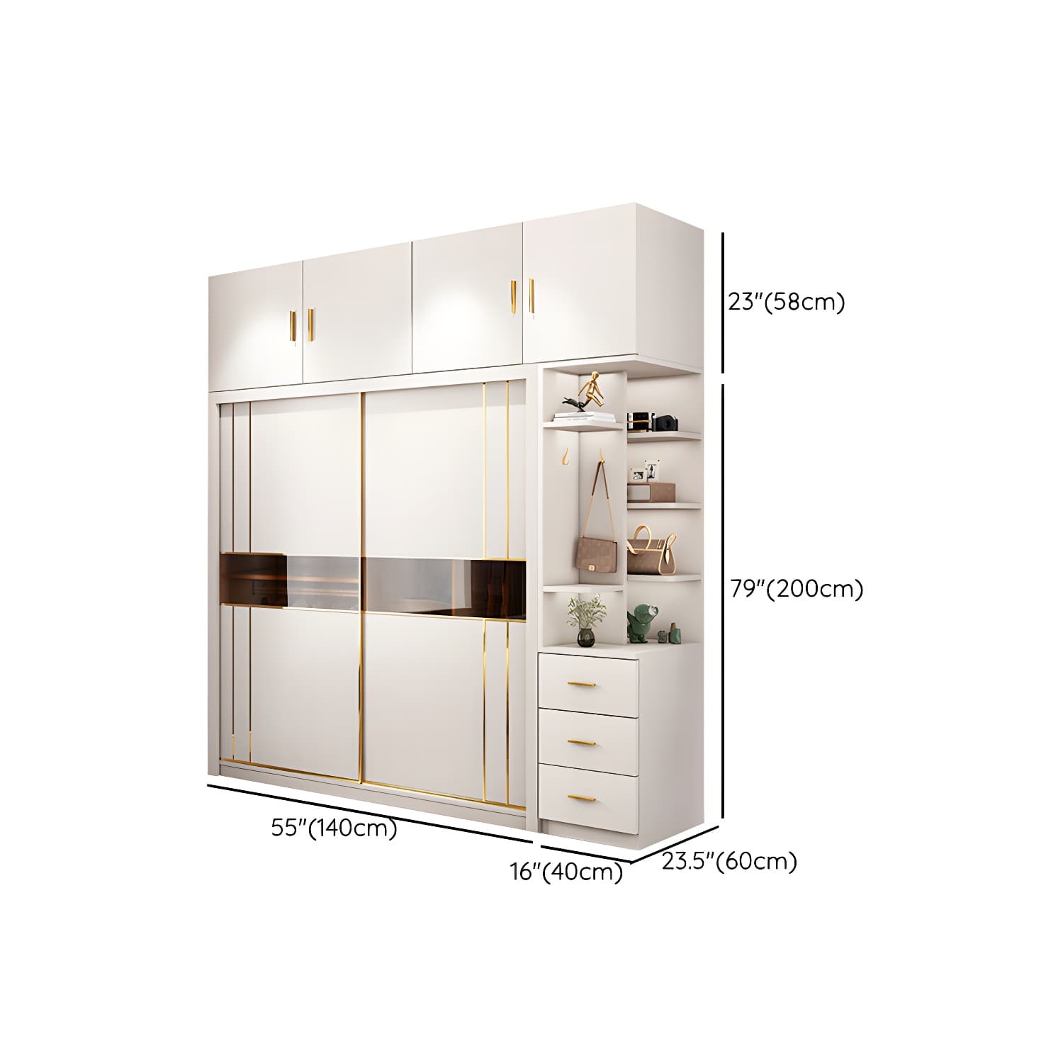 Modern Style Wardrobe Cabinet Glass Wardrobe Closet for Home - image 26