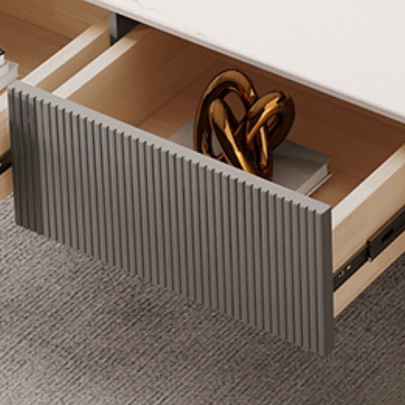 Mission Style Single Oblong Stone Coffee Table with 4 Legs for Home - image 12