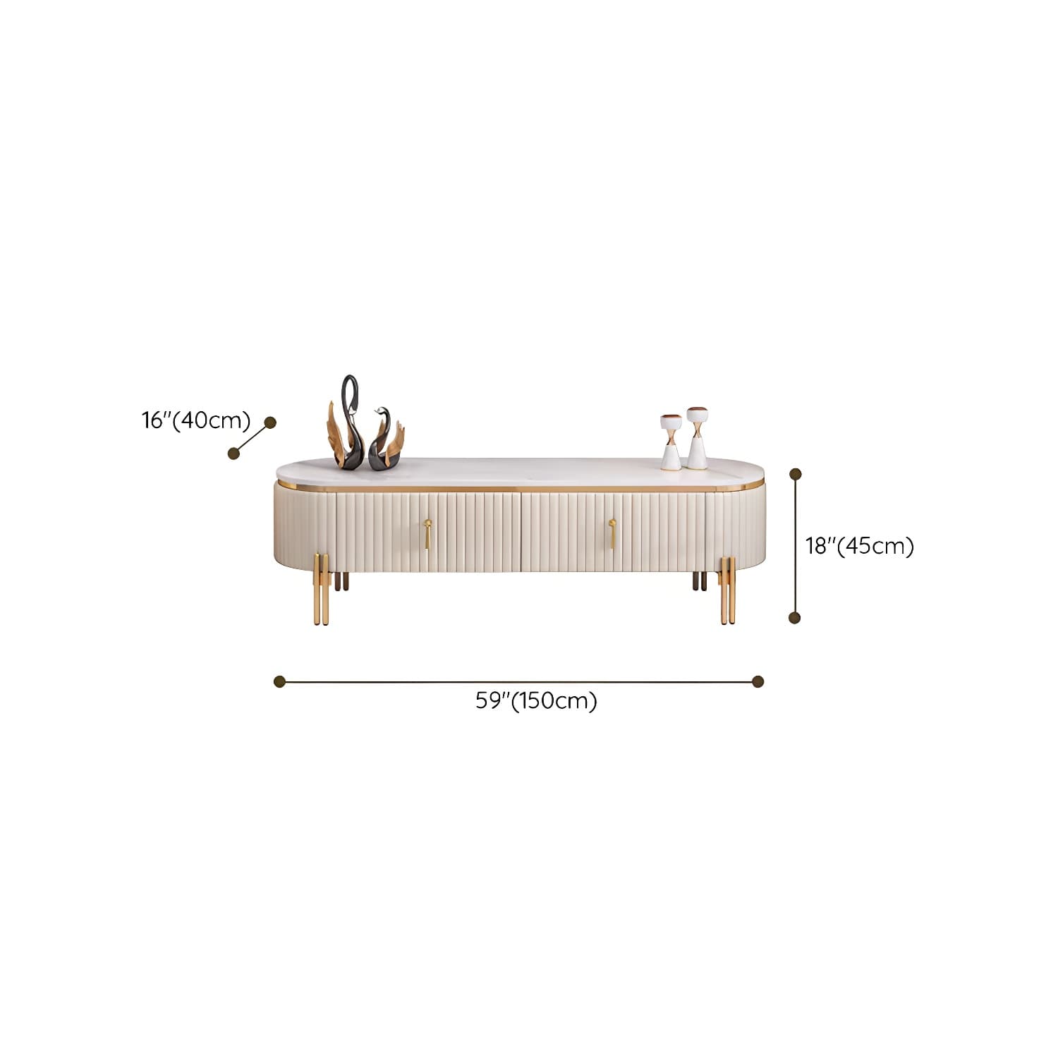 White TV Cabinet Modern Style TV Stand with Storage for Living Room - image 9