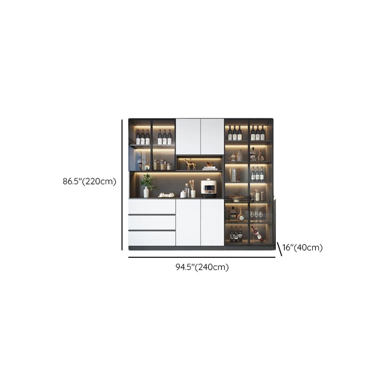 Standard/Wide Chalk 3 Drawers Closet 2 Shelves/1 Shelf Glass Doors Functional Storage Cabinet Sideboard - image 23