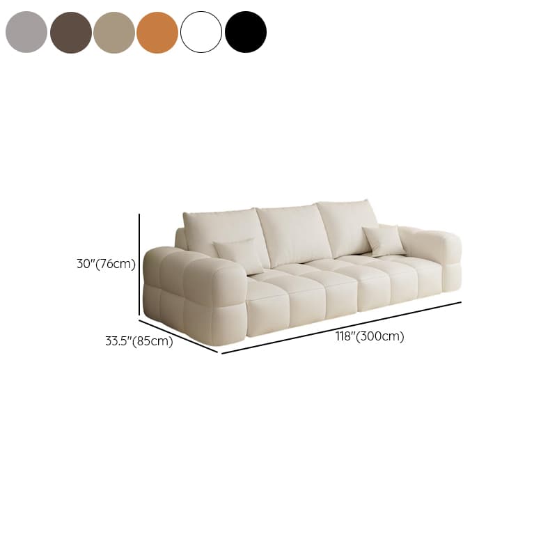 Contemporary Solid Color Tear Resistant Standard Sofa in Light Gray/Ivory/Coffee for 5/4 with 2 Pillows - image 21