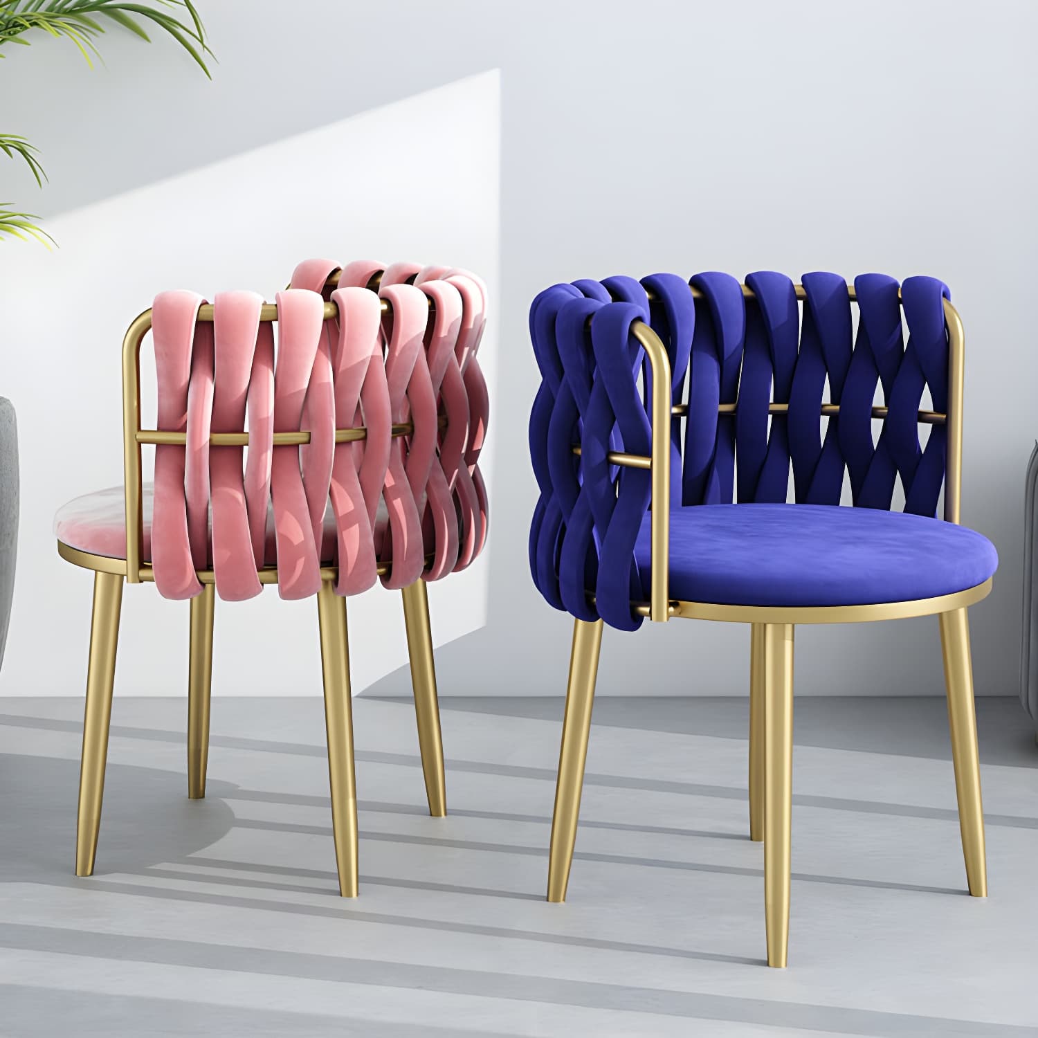 Nordic Metal Dining Room Chairs Velvet Armless Dining Chairs for Restaurant - image 7
