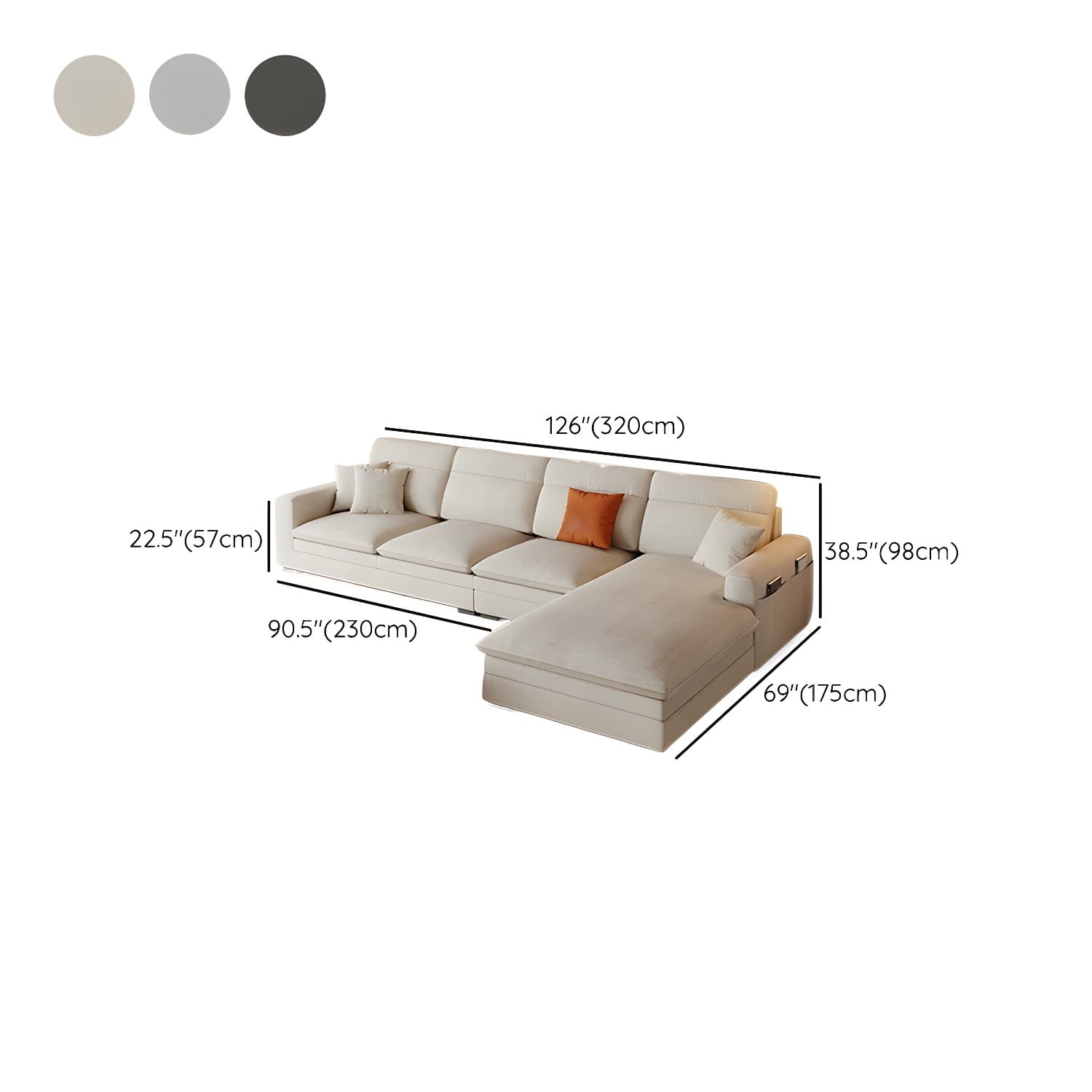 Contemporary Square Arm Sectional Sofa with Pillows and Storage - image 14