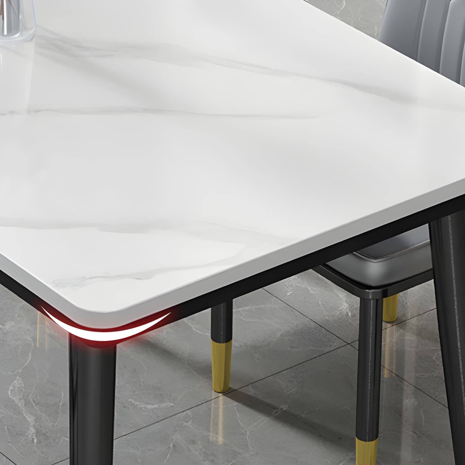 Industrial Standard Rectangle Shape Dining Table Sintered Stone Top Dining Table for Kitchen - image 7