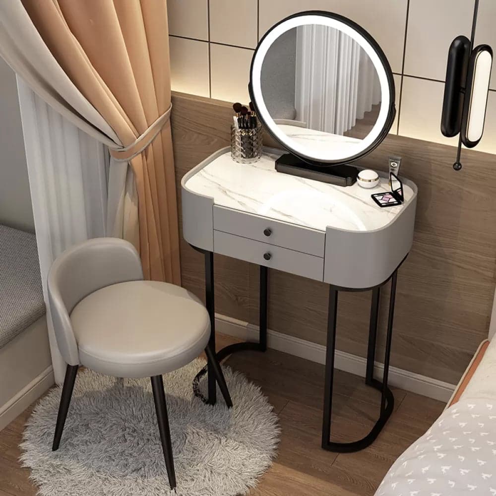 Contemporary Bedroom Makeup Vanity Desk Stone Vanity Dressing Table - image 3