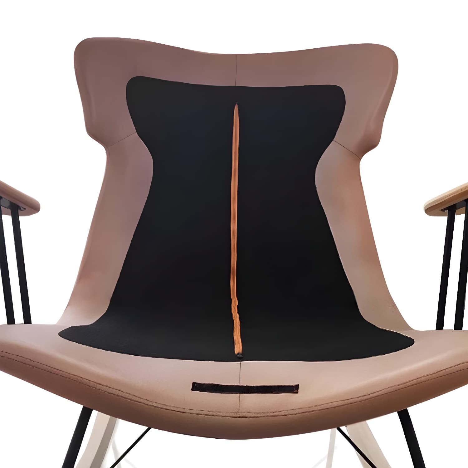Scandinavian Indoor Upholstered Rocking Chair with Track Arms and Natural Wood Legs - image 13