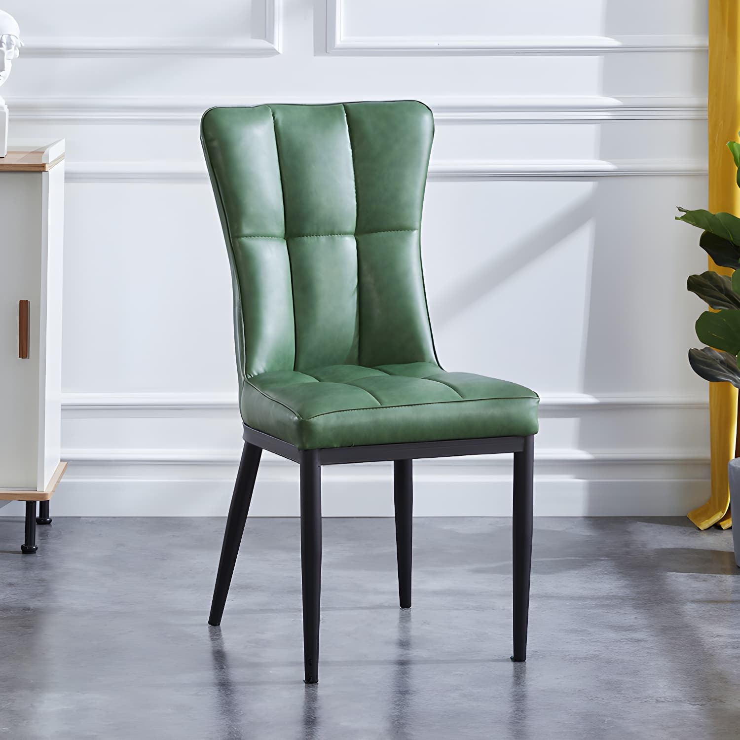 Upholstered Armless Dining Chairs Solid Back Side Chairs with Metal Legs - image 7