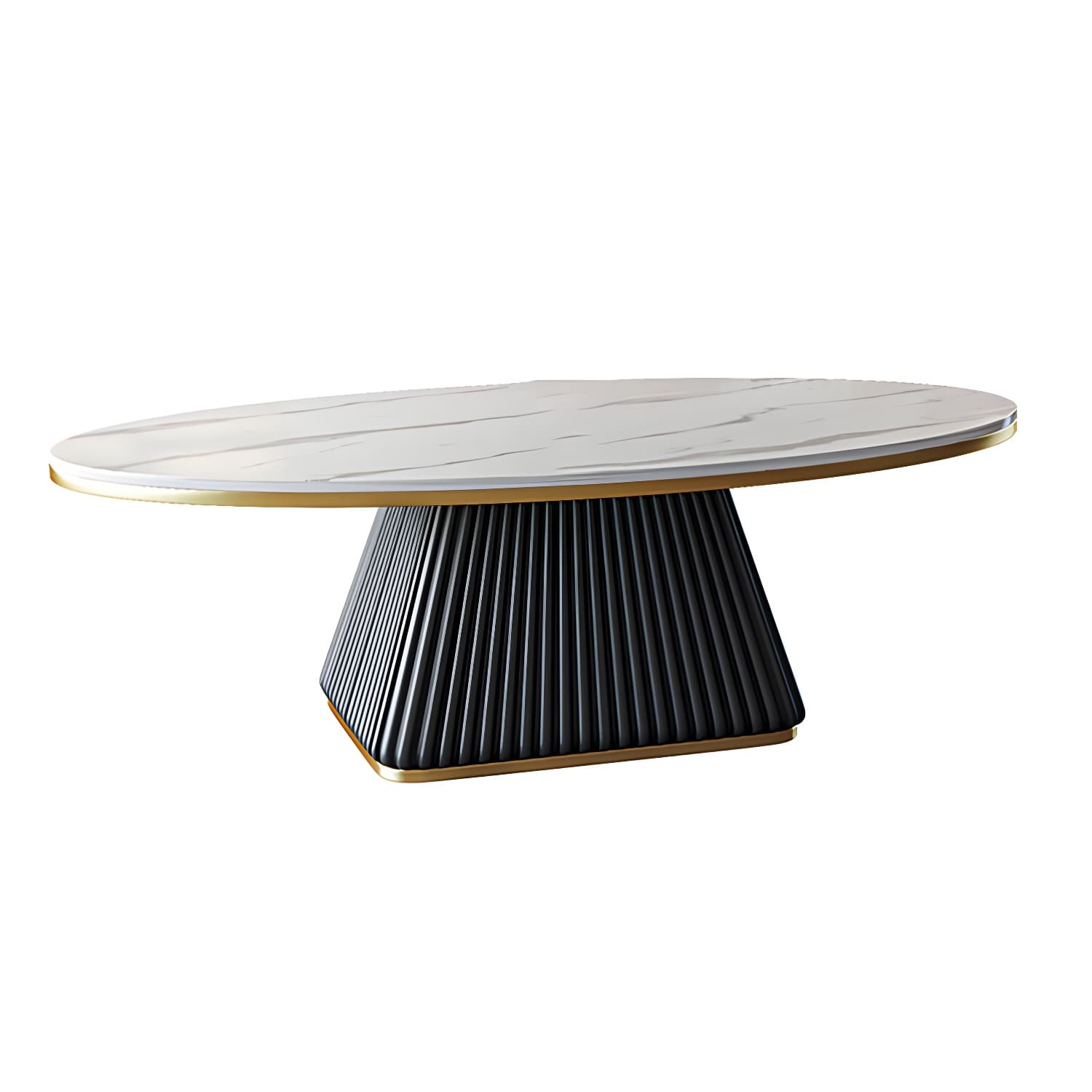 Glam Single Coffee Table Oval Pedestal Coffee Cocktail Table