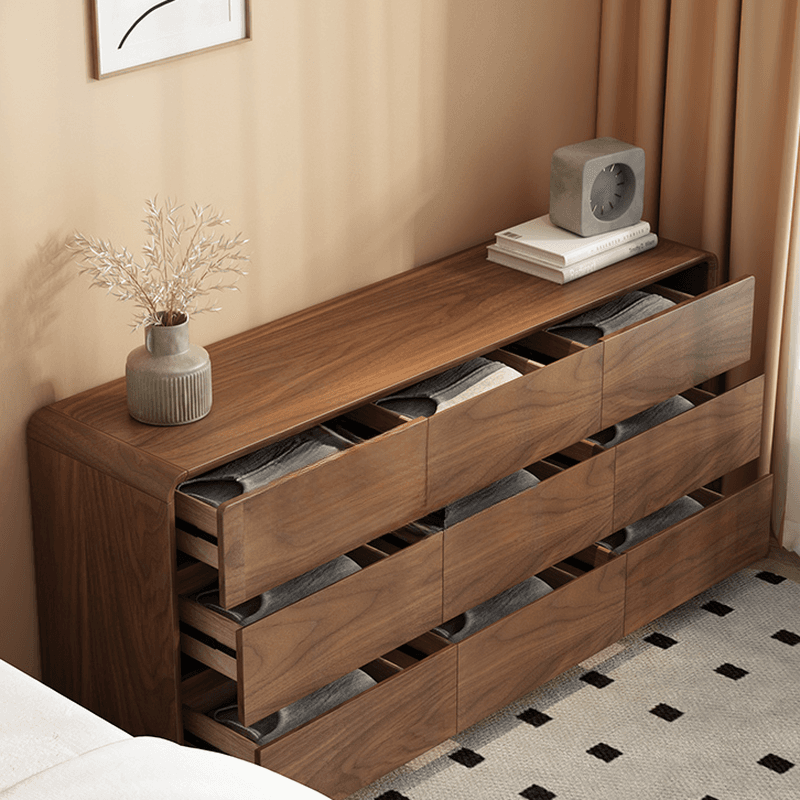 Cocoa Simplistic Bleached Wood Double Dresser/Lingerie Chest with 6/9/5 Drawers, Horizontal/Vertical Orientation - image 3