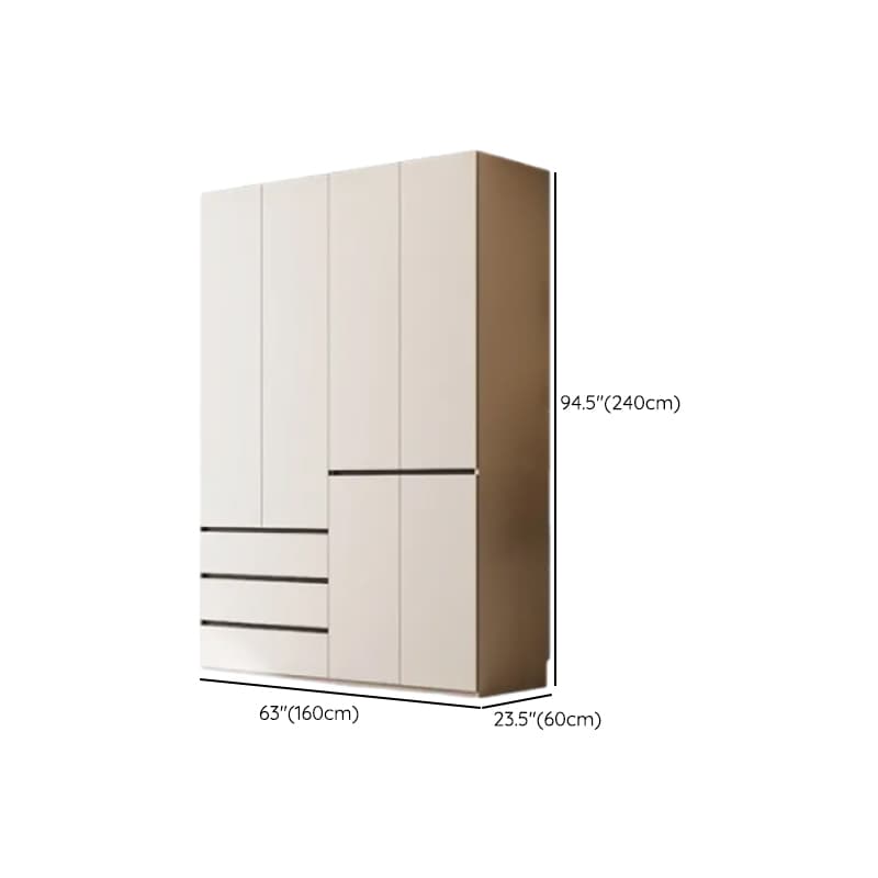 White Minimalist Laminate Independent Wardrobe Closet with Soft Close Drawer, Soft Close Door, and Interior Shelves - image 13