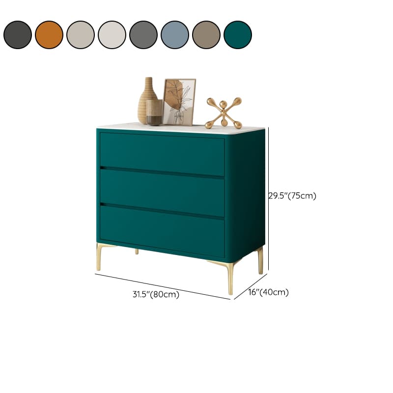 Glam Style Solid Wood Storage Chest with Stone Top and Soft-Close Drawers - image 20