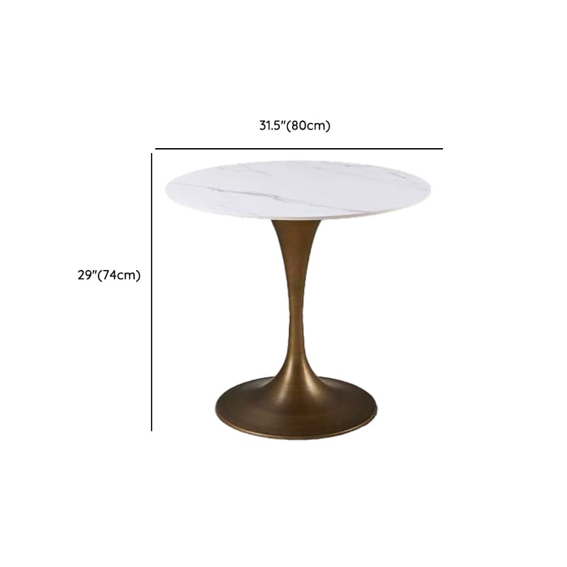 Chalk Circular Stone Art Deco/Glamorous Dining Table for 2, Scratch-immune & Fixed Table - image 30