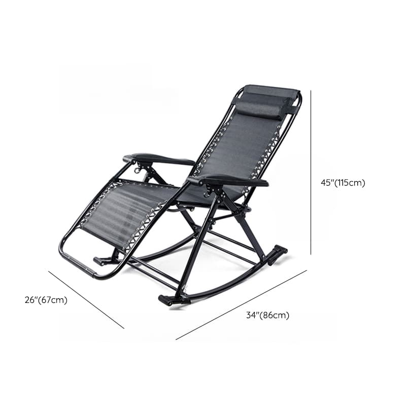 Simplistic Stain Resistant Metal Cushioned Rocking Accent Chair with Round Arm - image 14
