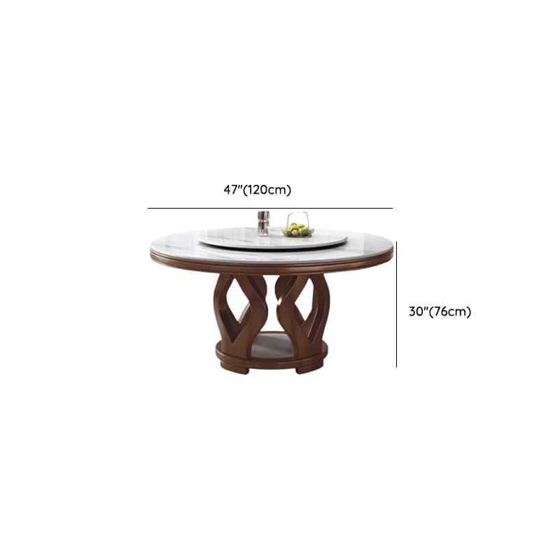 Dining Table Set in Minimalist Style with White Slate Top, Stump Base, Padded Chair, and Back - image 6
