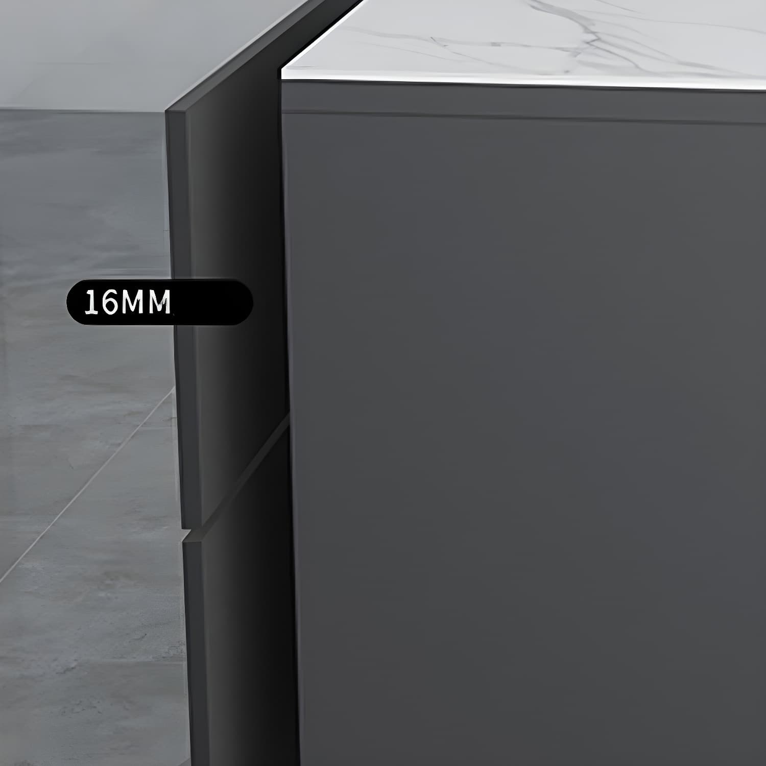White Modern Wood Server with Stone Countertop and Cabinet Included - image 6