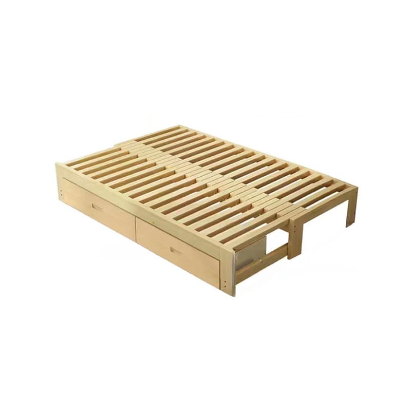 Unfinished Color Pallet Bed Frame with 2 Storage Drawers, Lumber Frame, Easy Assembly for Living Room - image 14