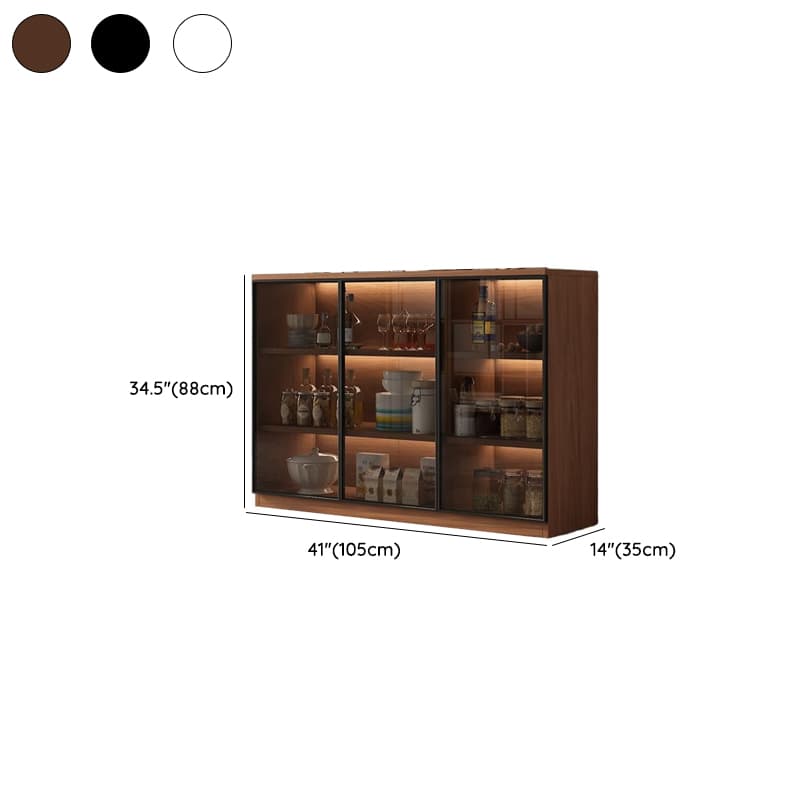Trendy Sideboard with Cupboard, Narrow/Standard Size, Three Internal Shelves, Composite Wood Countertop, and Glass-panel Door - image 11
