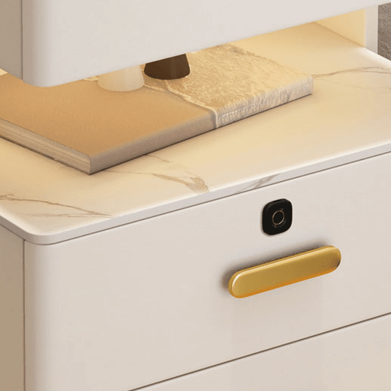 Minimalist Sintered Stone Drawer Storage Nightstand with Illumination Light - image 8