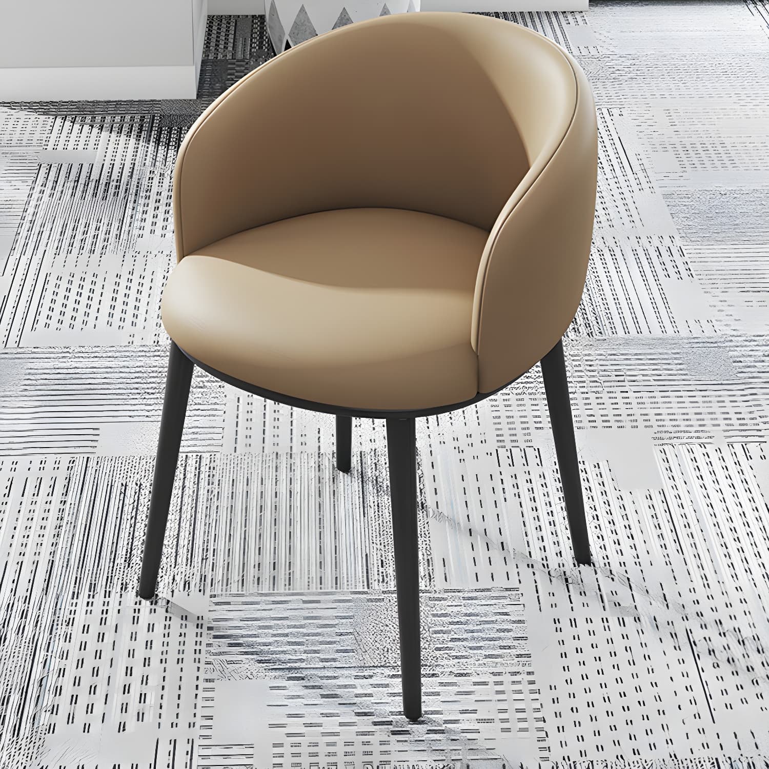Modern Upholstered Home Arm Chair Solid Back Matte Finish Dining Chair - image 4