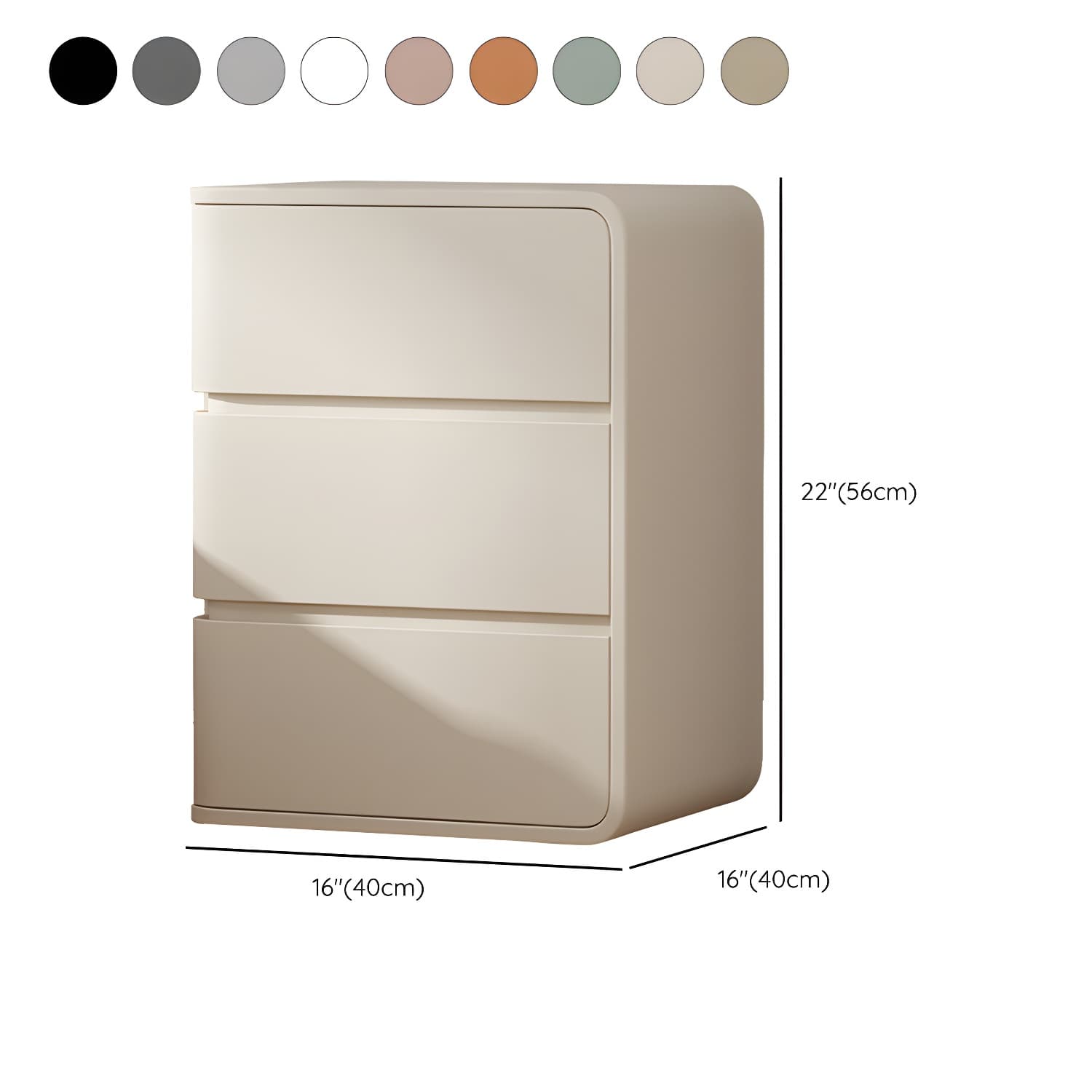 Modern Faux Leather Bachelor's Chest with 3 Drawers - Small Size Nightstand - image 18