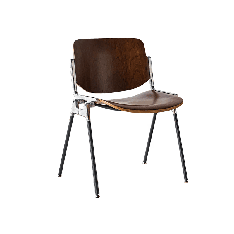 Old School Ventilated Back Armless Chair with Ink/Metallic Metal Legs, Nestable - image 9