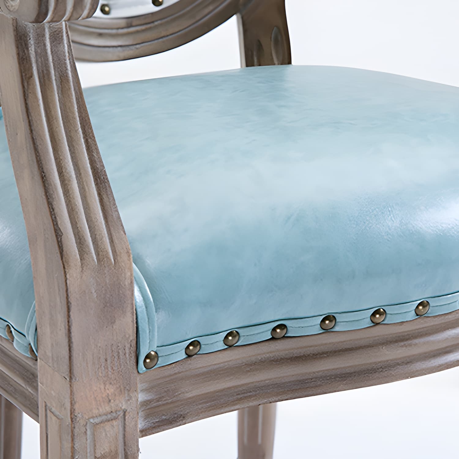 French Country Upholstered Armless Chair Home Solid Wood Dining Chair - image 24