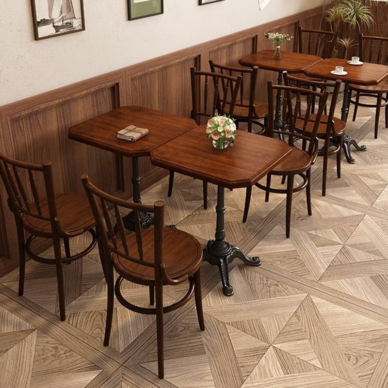 Standard Table Height Fixed Dining Table in Sand with a Natural Wood Tabletop for 2 in a Simplistic Style - image 4