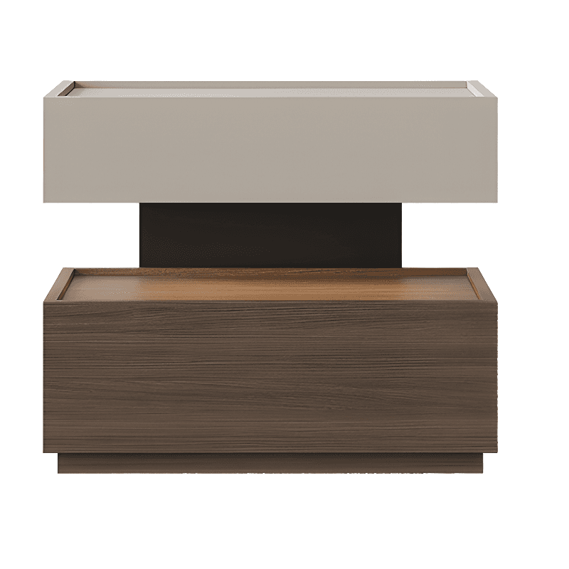 Organic Modern Nightstand With Drawer Organization Featuring 2 Drawers, 1 Shelf, and Real Wood Countertop - image 6