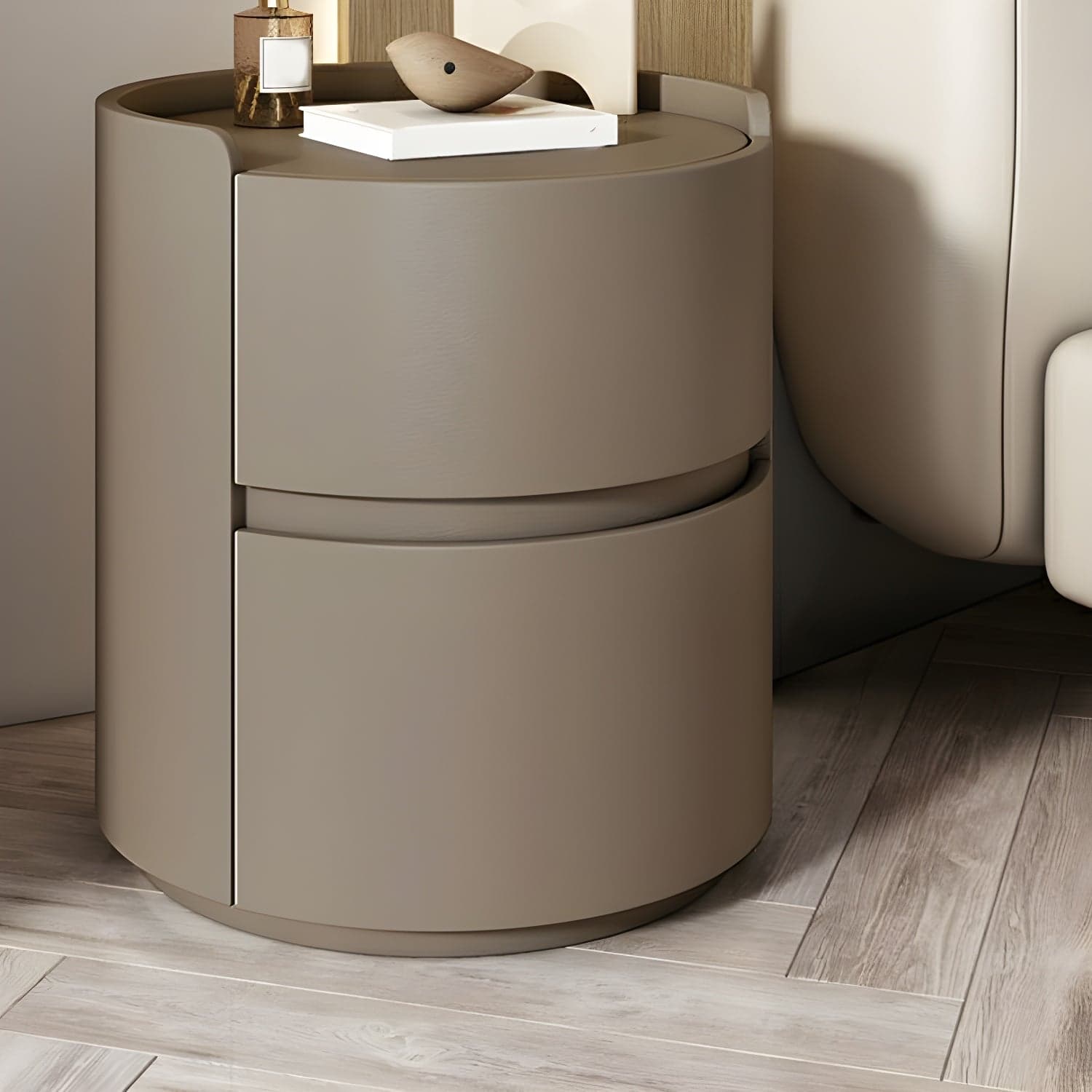 Small Under 21'' Manufactured Wood No-Light Modern Drawer Storage Nightstand in Natural Finish - image 7