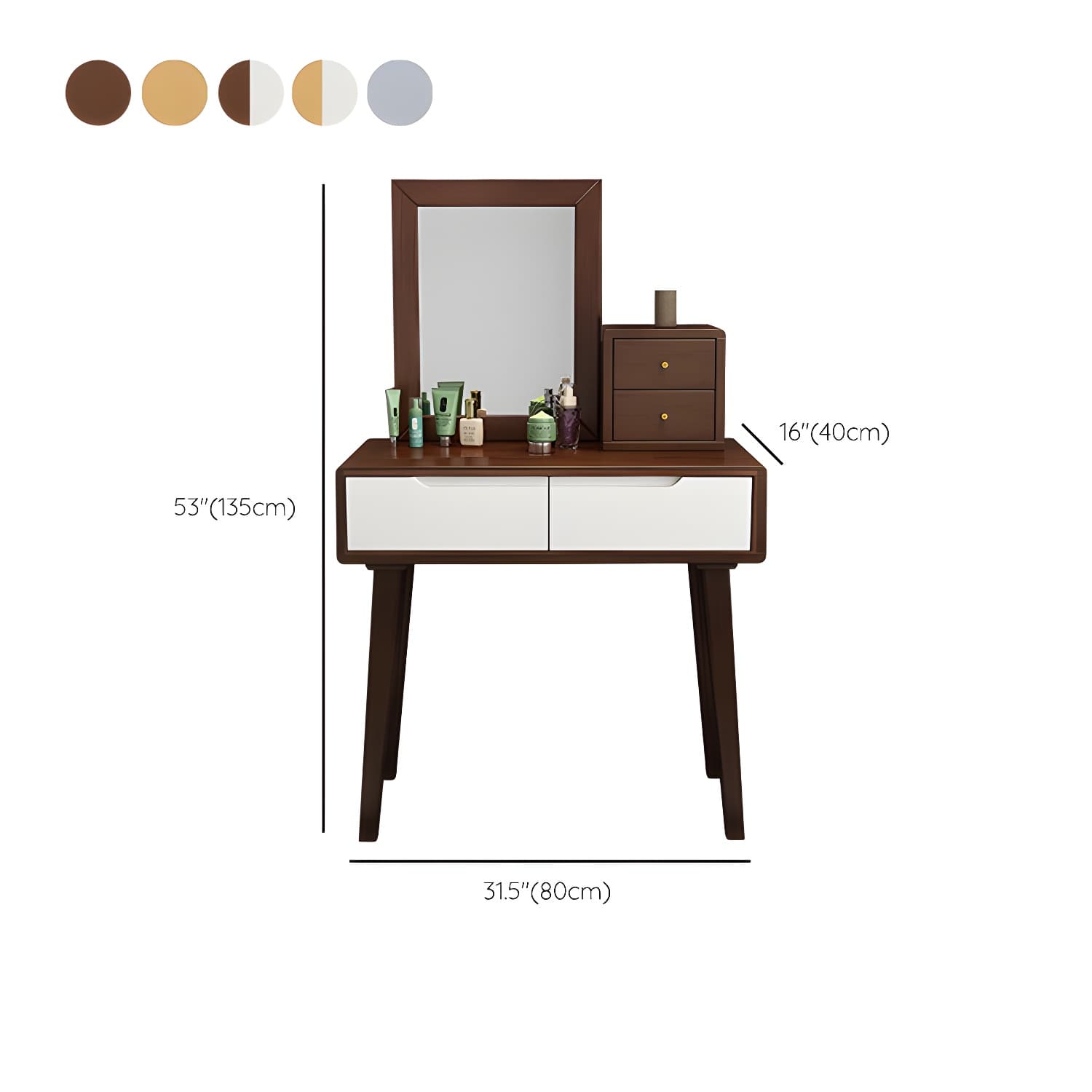 Traditions Make-up Vanity Solid Wood Bedroom With Drawer Dressing Table - image 27