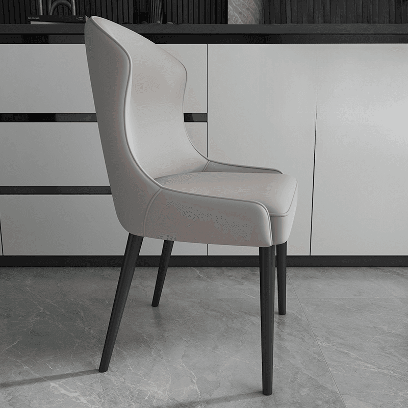 Simple/Glamorous Side Chair with Imperforate Back, Polyurethane Upholstery, Alloy Legs, Outlined Frame, and Steady Stability - image 6