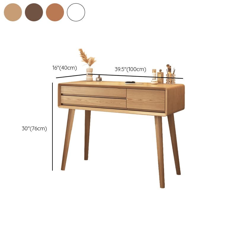 Art Deco Timber Natural/White/Brown Makeup Vanity Set/Makeup Vanity Table with 3 Drawers - image 17