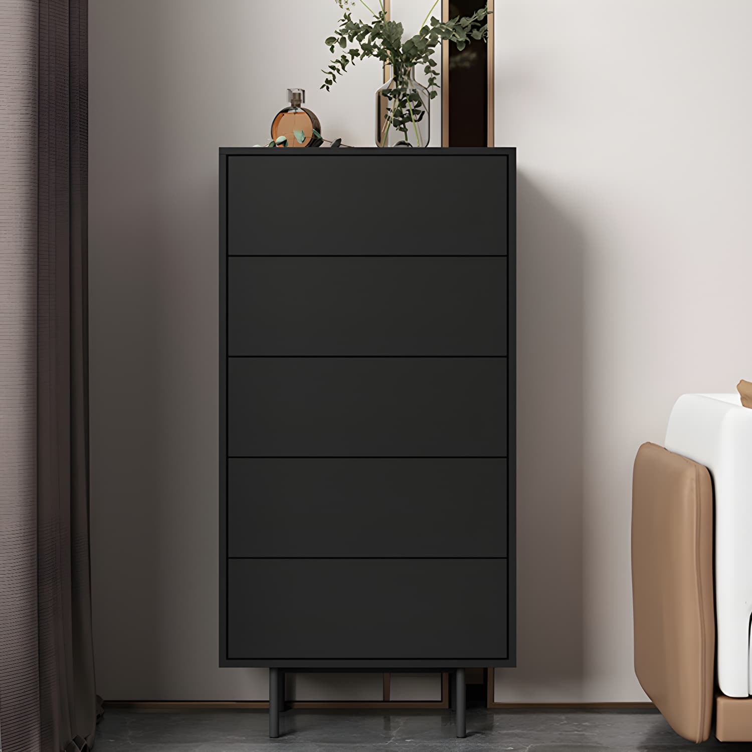 9.37"/47.24" Tall Wooden Chest, Rectangle Accent Chest with Drawers