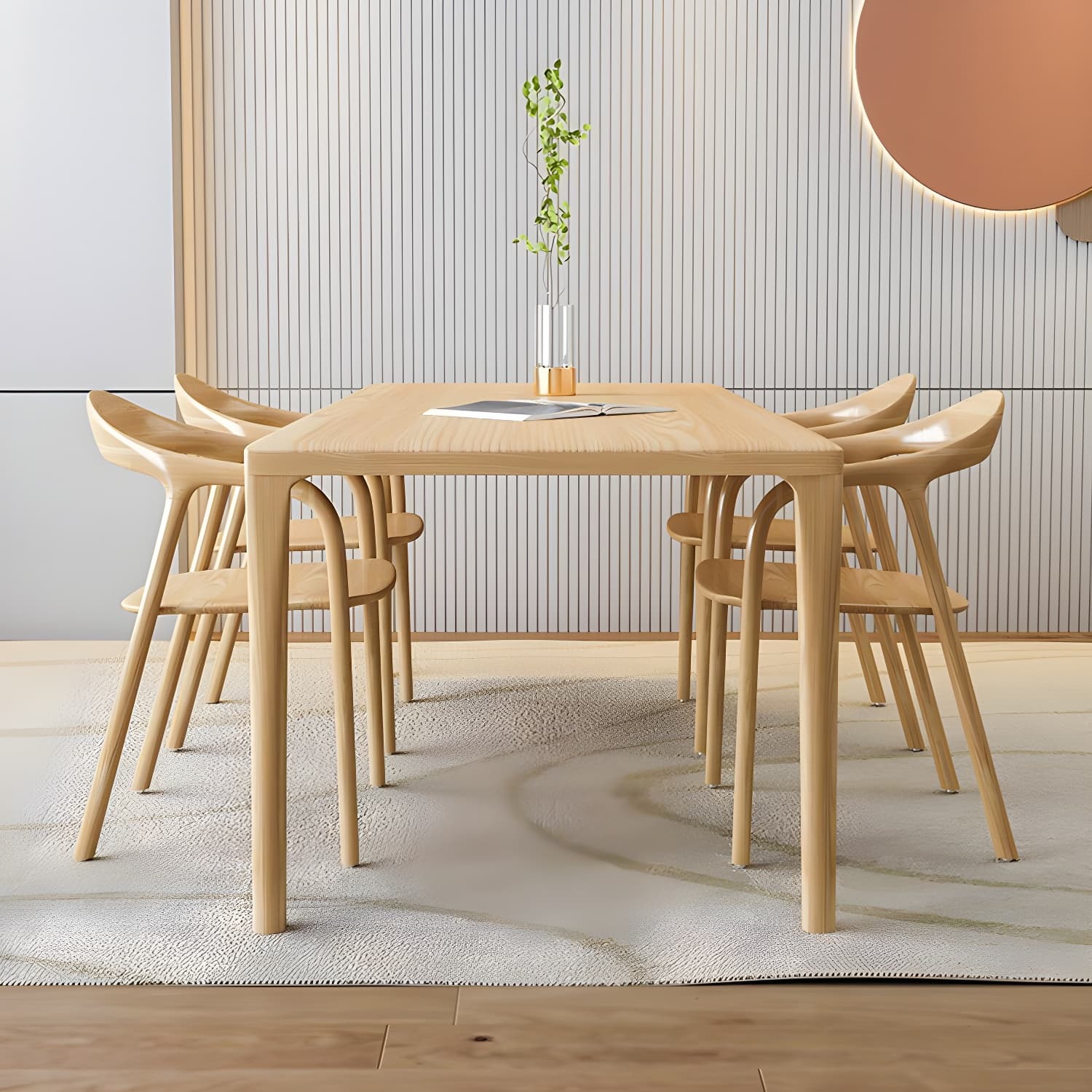 Modern Rectangle Wood Dining Table 1/5/6/7 Pieces Dining Set for Dining Room - image 4