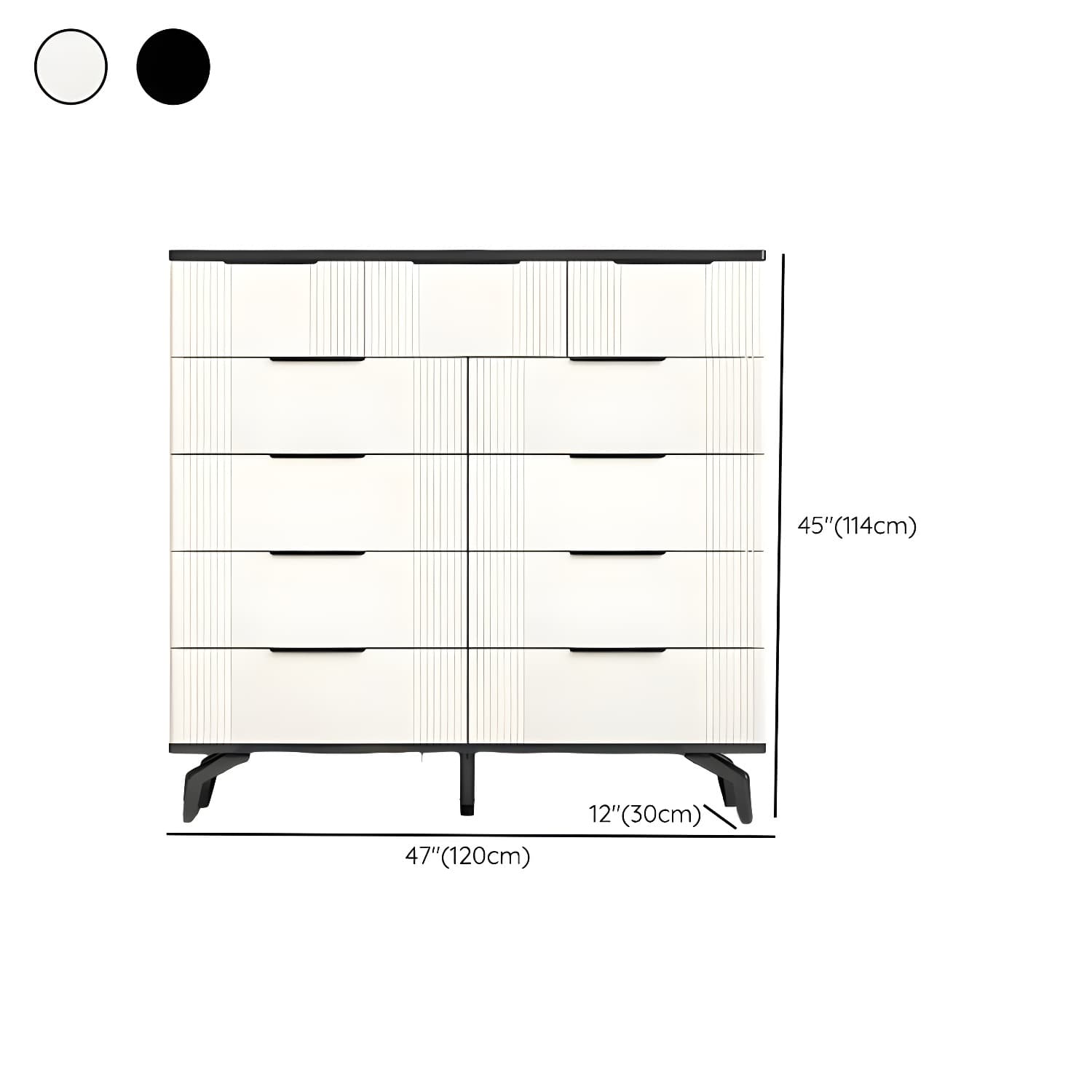 Drawers Included Modern Chest with Stone Countertop and Metal Legs - image 18