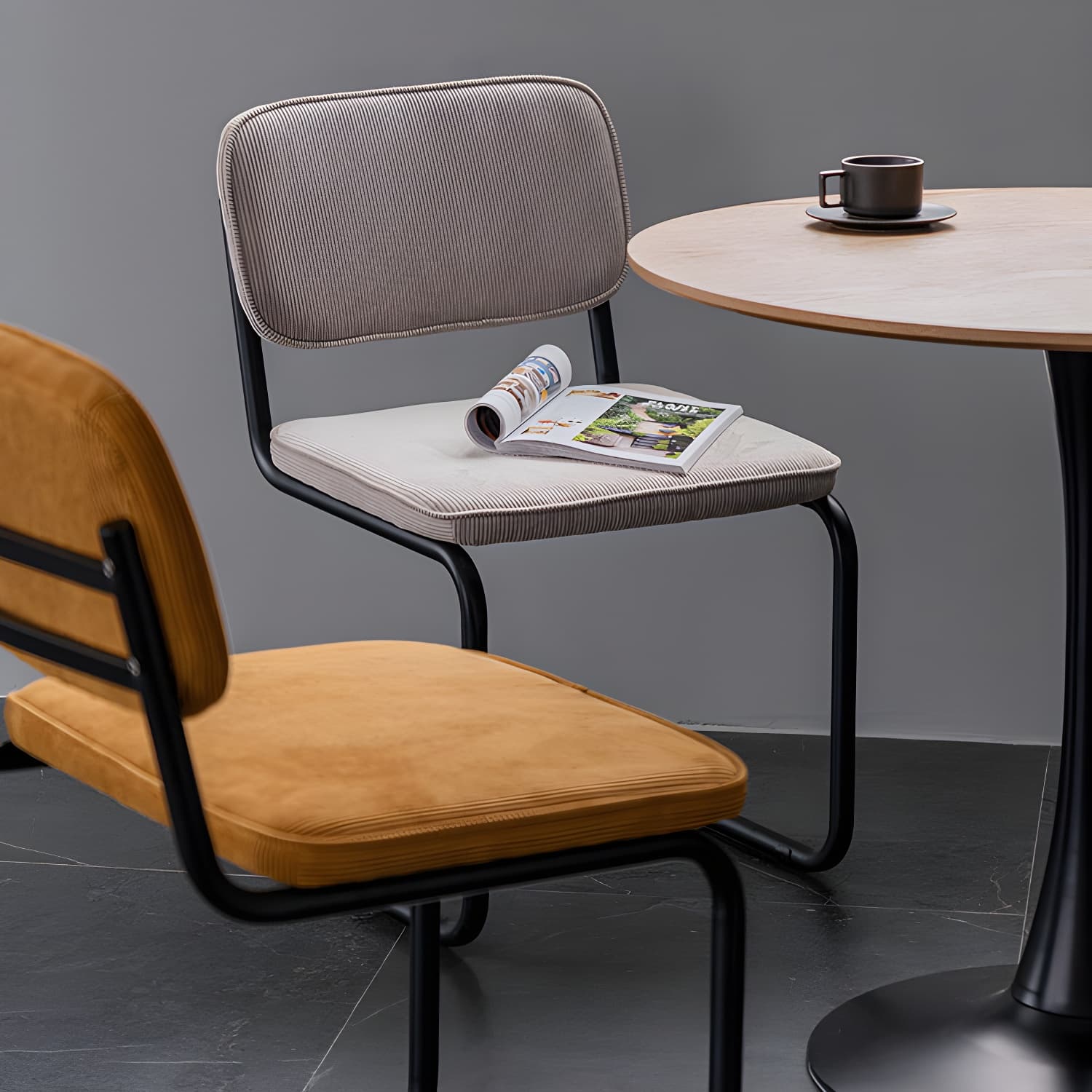 Contemporary Style Dining Chairs Armless Open Back Chairs with Metal Legs - image 16